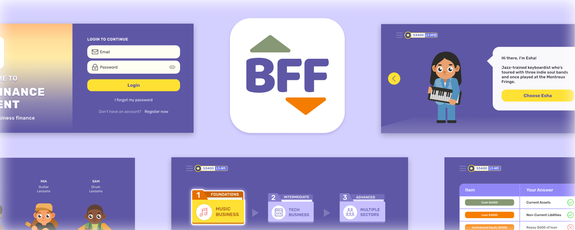Be Finance Fluent visual design and learning world